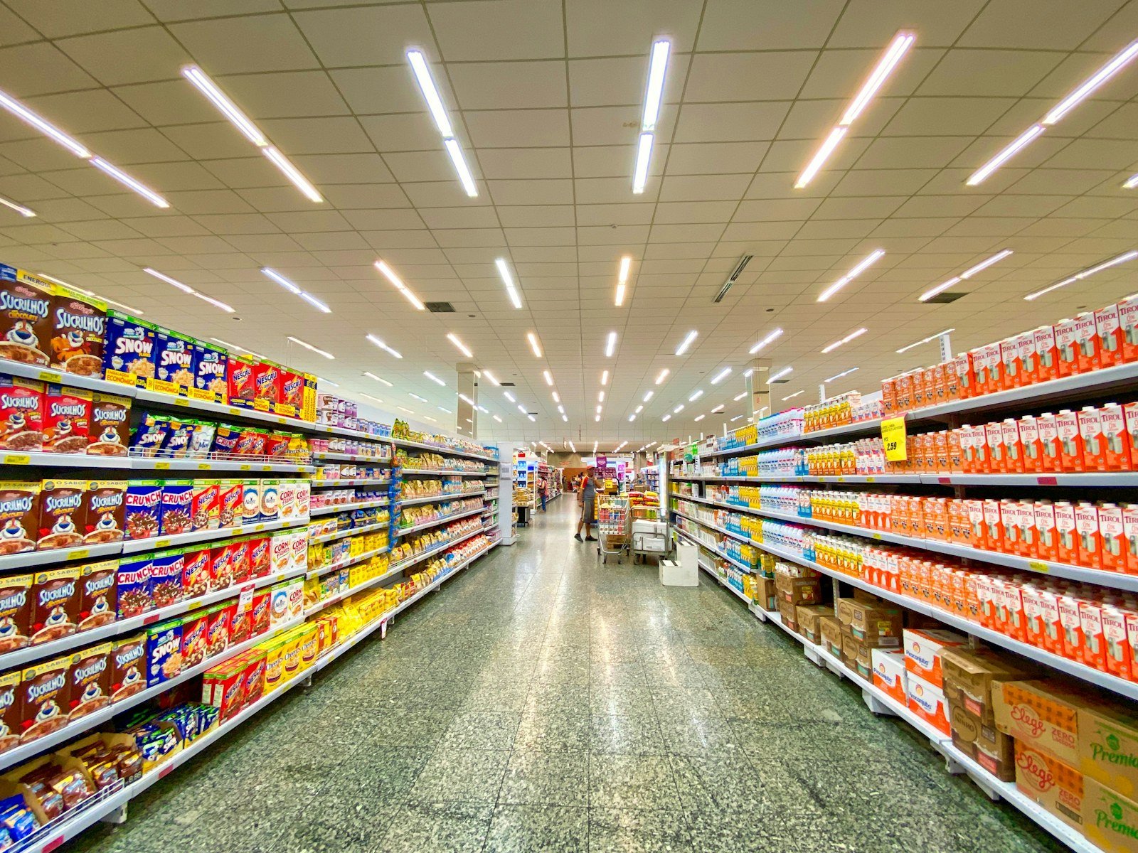 Well-stocked convenience store aisle